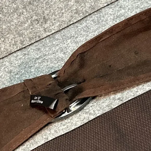 Vintage Women’s Belt Size 12 Wide Dark Brown Suede Elastic Jessica Howard - Picture 9 of 12